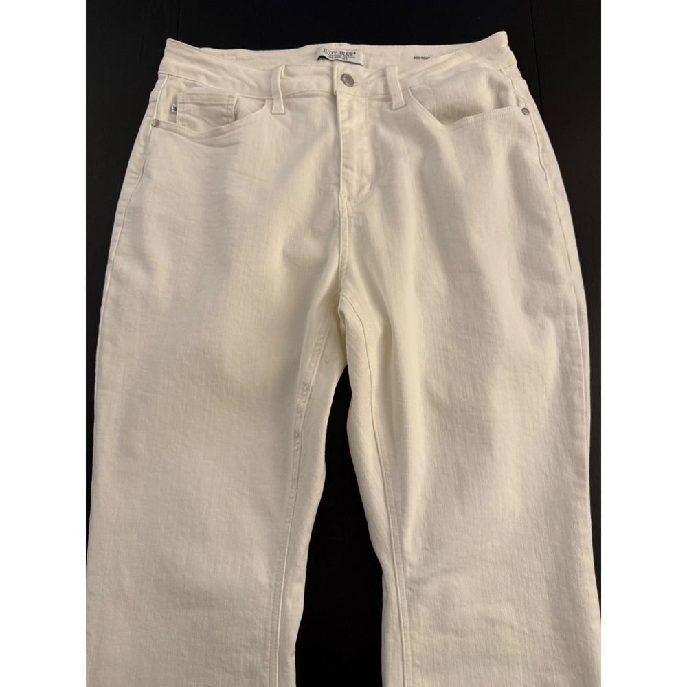 Judy Blue Womens Bootcut Jeans Size 16W White Cotton Stretch Comfort Denim